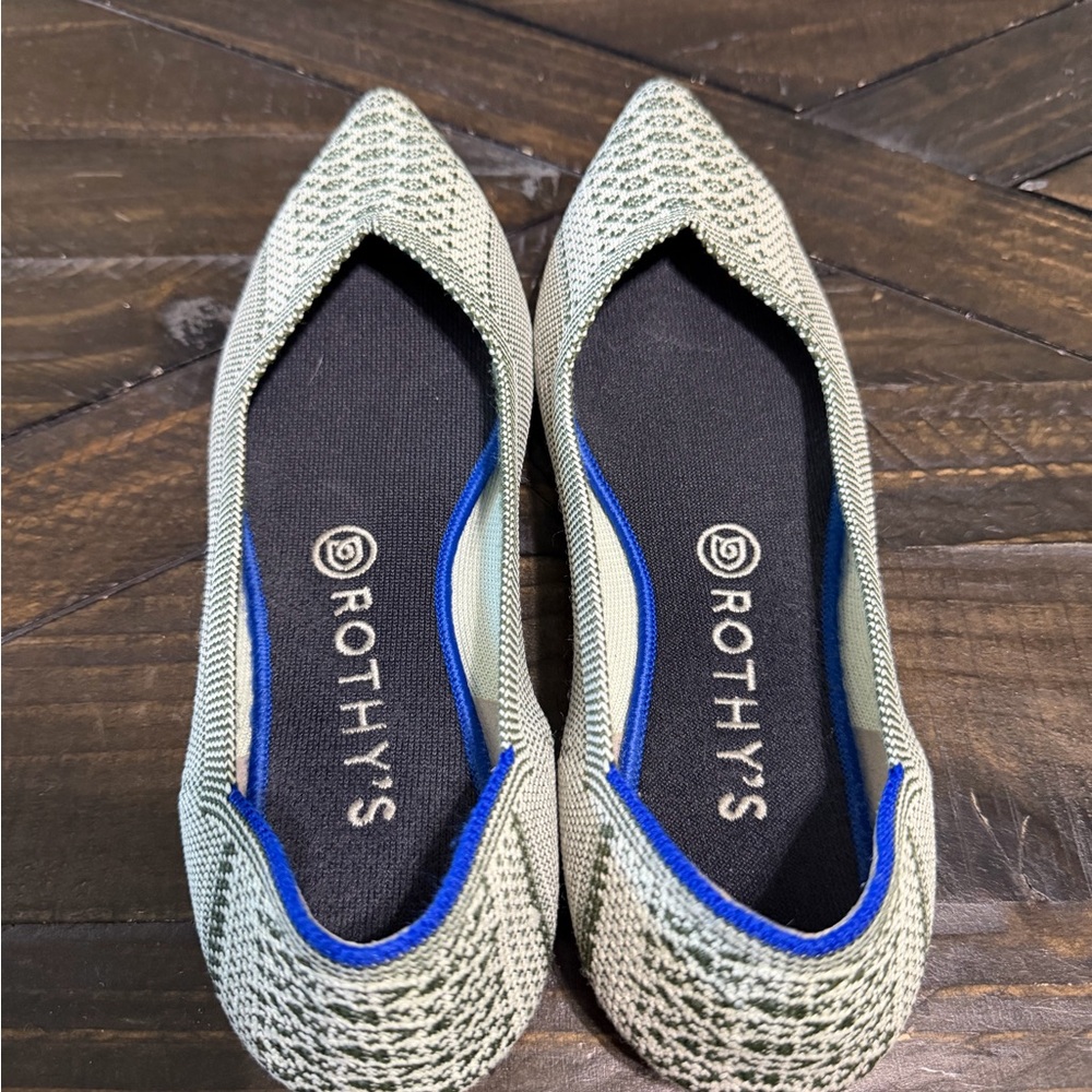 Rothy's Women's Patterned Flats in Pistachio Green